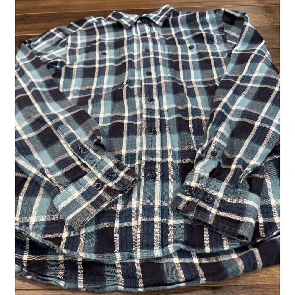 The North Face Flannel Shirt Men's Medium Multicolor Plaid Blue